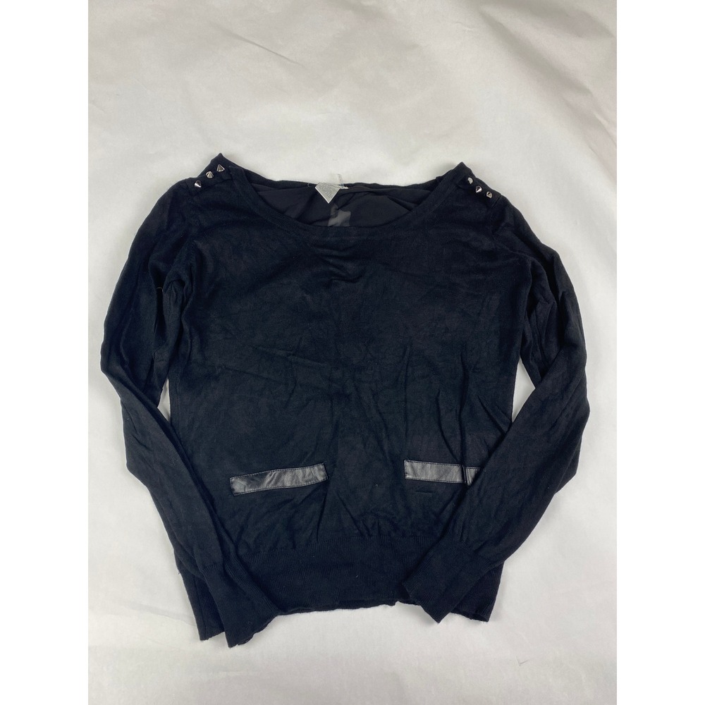 Alberto Makali Sweater Women's Size M Black Mesh Back Studded Shoulders